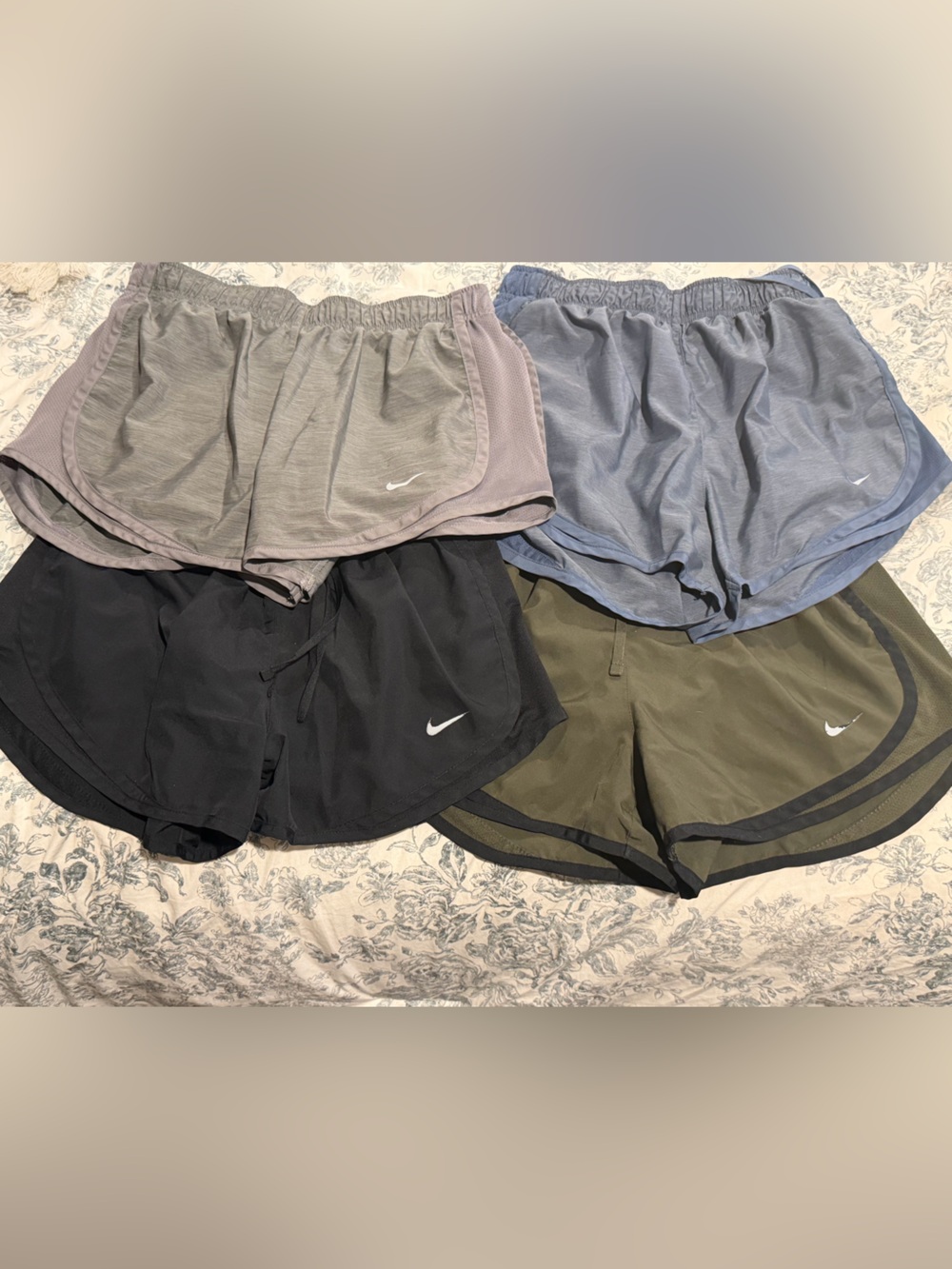 Nike dri fit women’s Athletic Shorts Pack — Black, Olive, Gray, Blue